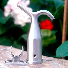 Pole Hook & Holder - For Sash Window loft attic skylight, Compatible with VELUX® Roof Windows - Satin Chrome