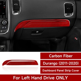 BRMYL Car Copilot Glove Box Cover Decals for 2011-2020 Dodge Durango Accessories Carbon Fiber Interior Stickers, Red