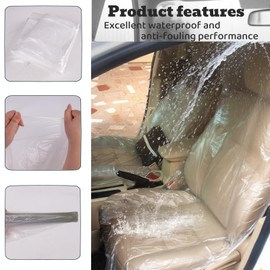 Evankin Seat Cover,100 Pcs Disposable PE Plastic,Universal Fit for Vehicle,Protective,Clear,Lightweight,Easy to Install,Widely Applicable for Car, Airplane, Salon Chairs