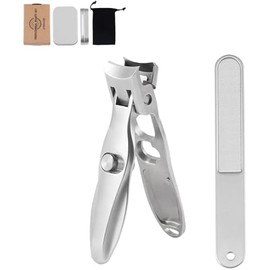 German Nail Clippers for Men Thick Nails, Heavy Duty Toe Nail Clippers for Seniors, Large Wide Jaw Opening Fingernail Clipper Cutters with Catcher for Women