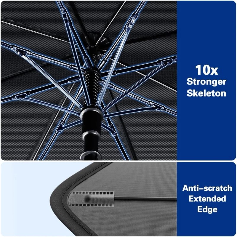 JASVIC 2025 Windshield Sun Shade Umbrella, Foldable Car Umbrella Large,