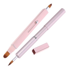 Vaguelly Retractable Dual-Head Lip Brush Makeup Tool 2pcs Nylon Lipstick Applicator for Women Portable Travel