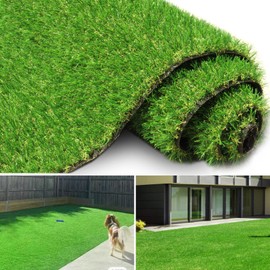 FREADEM Artificial Grass Turf for Pet Dogs 4' x 7', Fake Grass Lawn with Drain Holes, Indoor Outdoor Synthetic Grass Mat for Garden Gym Patio Balcony Playground Backyard, Height 0.8 Inch