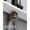 FORIOUS Touchless Kitchen Faucet Black, Smart Motion Sensor Spring Sink