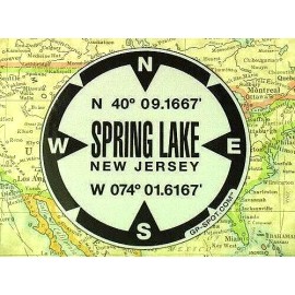 Spring Lake, New Jersey GPS Magnet - Reflective Vinyl GPS Marker Magnet