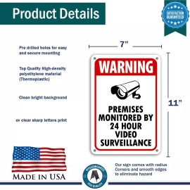 Mysignboards WARNING SIGNS 24 HOUR VIDEO SURVEILLANCE SECURITY SIGN  CCTV CAMERA SIGN NW