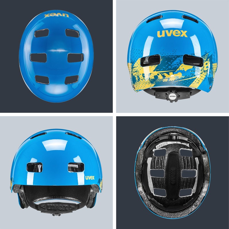 uvex unisex youth, kid 3 cycling helmet, blackout blue, 51-55