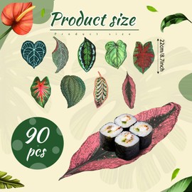Gersoniel 90 Pcs Parchment Paper Leaves, 8.66 in Charcuterie Board Tropical Parchment Paper Leaves Cheese Decorative Parchment for Table Festival Tropical Party Serving