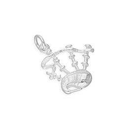 jewellerybox Sterling Silver Scottish Bagpipes Charm