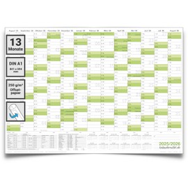 School Calendar 2025/2026 Year Planner (84.0 x 59.4 cm DIN A1) - Rolled Premium Paper - School Year 2025/26, School Year Calendar, Calendar for Students and Teachers, Large School Calendar Wall