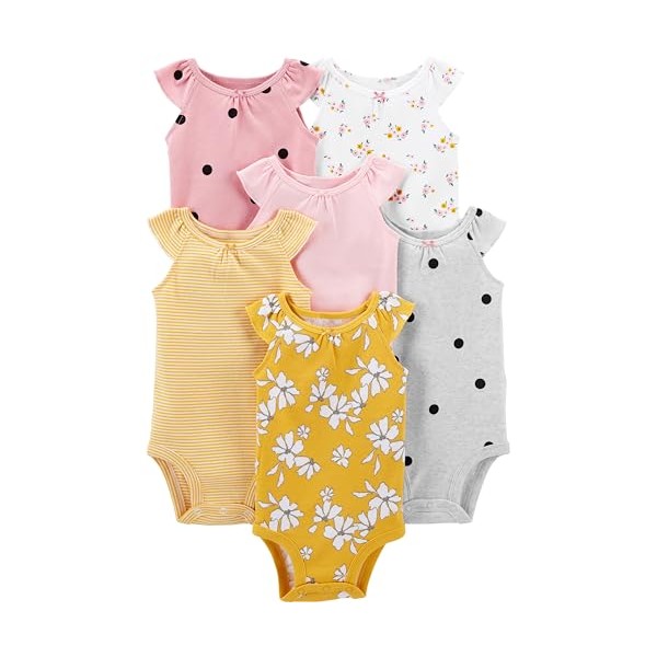 Simple Joys by Carter's Baby Girls' Sleeveless Bodysuit, Pack of
