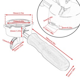 For La Marzocco 58mm Coffee Portafilter For La Marzocco Espresso Filter Single Spout Wood Handle
