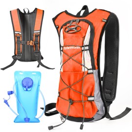 ByteWorth Cycling Hydration Backpack with 2L Leak-Proof Water Bladder, Lightweight Hiking Backpack for Running, Biking, Camping – 16L Capacity, Adjustable Straps, Breathable Mesh for Men Women