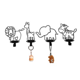 Xedatric Safari Nursery Decor – Jungle Theme Animal Coat Hooks for Boy/Girl Rooms, Nursery Wall Decor with Lion, Giraffe, Zebra Designs – Durable Metal Hooks for Kids Bedroom, Bathroom, Entryway