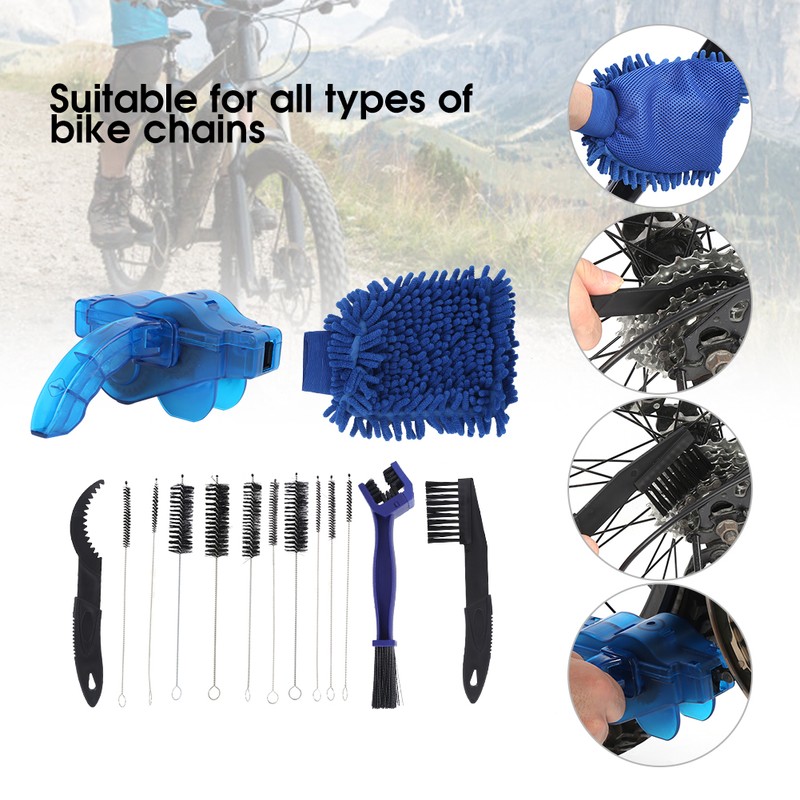 6PCS Convenient Bicycle Chain Washer Cleaner Kit Mountain Bike Accessory