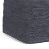 Pemberly Row Boho Square Pouf in Dark Blue Woven Genuine
