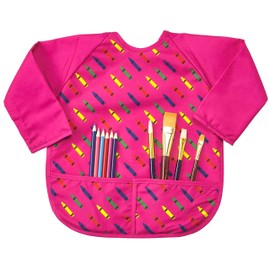 Abstract Kids Painting Apron - Toddler Art Smock - Waterproof Long Sleeve with 2 Pockets - Smocks for Kids for Painting and Eating (6 Months - 10 Years)