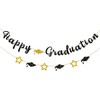 Halawawa Black Glitter Happy Graduation Banner, Class of 2023 Graduation