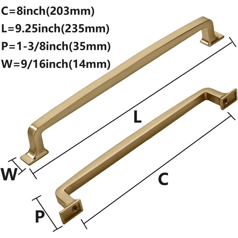 khtumeware 2 Pack 8 Inch Kitchen Cabinet Handles Champagne Bronze