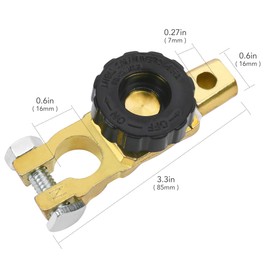 LotFancy - Interruptor de desconexión de batería de poste superior para coche, camión, barco, RV, ATV, de 12 V y 24 V, interruptor aislante resistente de batería, 125/500 amperios