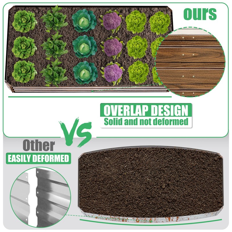 SnugNiture Galvanized Raised Garden Bed 6x3x2FT Outdoor Large Metal Planter