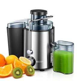 Juicer Machines, Juilist New Generation Juicer Machines Vegetable and Fruit Easy to Clean, Compact Centrifugal Juicer Extractor with 3" Wide Mouth and Anti-Drip, Dual Speeds, Recipe & Brush, 400W