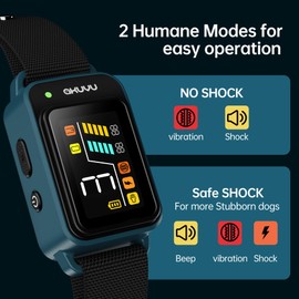 AKUVU Bark Collar-Rechargeable Smart Barking Collar- Anti Bark Training Collar with Adjustable Sensitivity Beep Vibration Shock- Bark Shock Collar for Small Large Medium Dogs