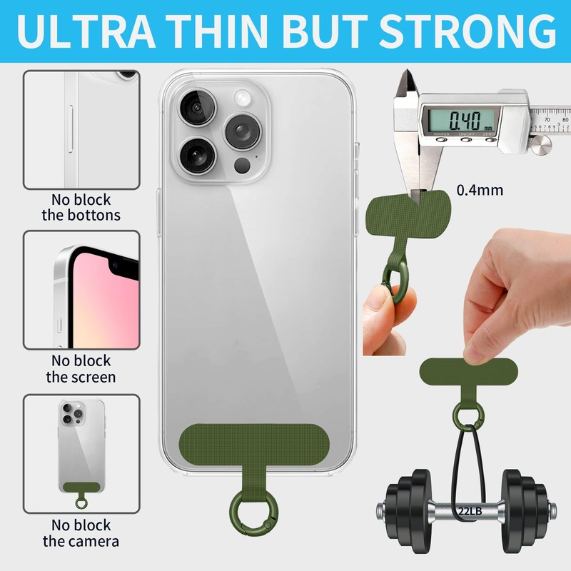 Hovmwey Phone Tether Tab, 2 Pack Cell Phone Lanyard Patch