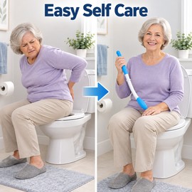 Long Handle Bottom Wiper Self-Wipe Aid – Extended Reach Personal Hygiene Cleaning Tool for Elderly, Limited Mobility and Assisted Care