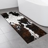 FNLNDO Cowhide Bathroom Rugs Long Western Rug Bath Mats Cow