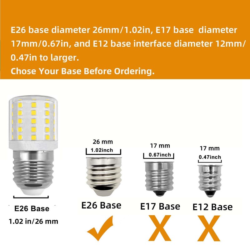 OPXELUYO Refrigerator Bulbs AC 100-265V 3.5W KEI D34L Equivalent to