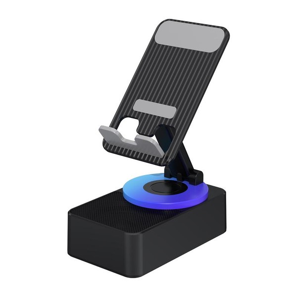 Wireless Induction Audio Bluetooth Speaker,5in1 Phone Holder Emergency Rechargeable with