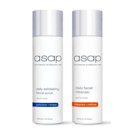 asap Daily Facial Cleanser and Exfoliating Facial Scrub 200ml Bundle