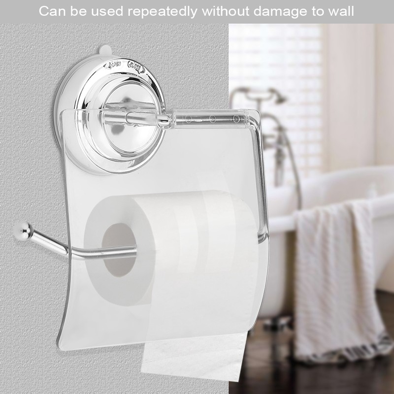 Waterproof Toilet Paper Holder Suction Cup Installation Home Hotel Bathroom