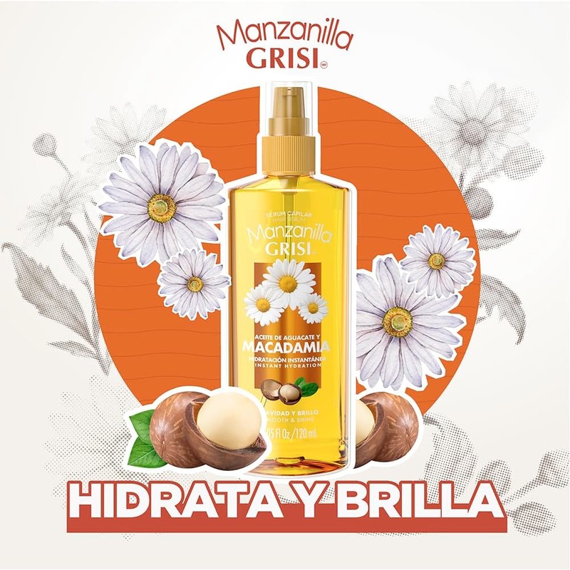 Manzanilla Grisi, Serum Capilar Manzanilla Grisi Hidratación Instantánea, 120 ml
