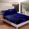 3D Geometric Leaves Abstract Aesthetic Bed Linen, Black and Navy