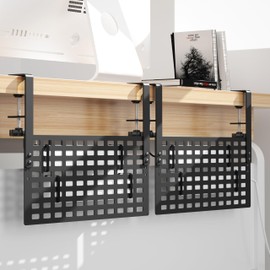 2 Pack Cable Management for Standing Desk, Xpatee 32" Cable Management Under Desk No Drill, Cord Organizers with Height Adjustable Upgraded Clamp for Office, Home, Black