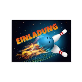 Minkocards 12 Invitation Cards Including 12 Envelopes Children's Birthday Bowling Bowling Bowling Party Girls Boys Invitation Boys Birthday Girls Birthday Party