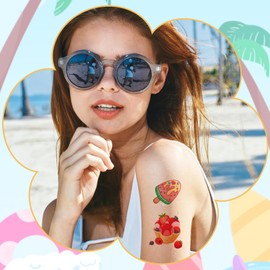 40 Unique Designs - 12 Sheets Ice Cream Temporary Tattoos for Kids - Perfect for Ice Cream Party Favors & Decorations