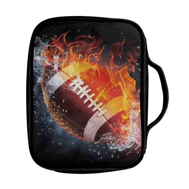 Coldinair Fire Water Football Bible Covers Bag for Men,Carrying Book