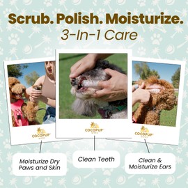 Cocopup Dog Teeth Cleaning Wipes Ear Nose Paws Fur Cleaner Pure Coconut Oil 2 Packs of 50