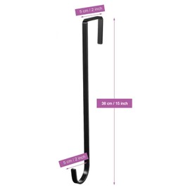 Meng Zhi AO 5 PCS Heavy Duty Black Pool Fence Hook Pool Pole Hanger Garden Plant Fence Hook for Swimming Pool Garden Equipment Bird Feeder Basket Planters (Black)