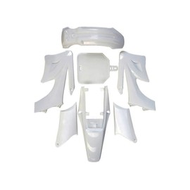REBEKAMODS Plastic Fairing Body Parts Fender Replace, White Full Fairing Fender Body Cover with Graphics Decals Stickers for 110cc 125cc 150cc 200cc 250cc Motorcycle Pit Bike
