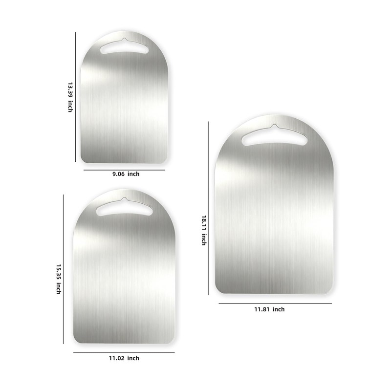 Stainless Steel Kitchen Prep Board Set, Arch-Shaped Metal Cutting Board