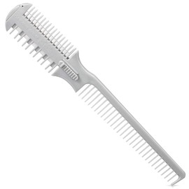 Dual Side Hair Thinning Comb Hair Cutter Comb Double Edge Hair Removal Comb Hair Cutting Scissor with Blade for Hair Thinning Cutting Styling,Silver