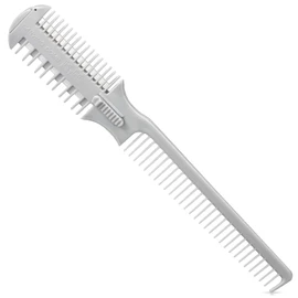 Dual Side Hair Thinning Comb Hair Cutter Comb Double Edge Hair Removal Comb Hair Cutting Scissor with Blade for Hair Thinning Cutting Styling,Silver