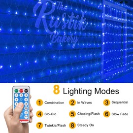 2 x 3 Meter 192 LED-Solarnetz-Lichter, Outdoor-Netz-Licht für Büsche, wasserdichte Gartenlichter, solarbetrieben mit Fernbedienung, 8 Beleuchtungsmodi für Dachfenster, Zuhause, Party, Osterdekoration