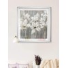 Silver Spring White Flowers Art Framed Landscape Painting Giclee Canvas