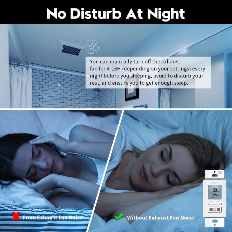 Ortis [New Generation] Humidity Sensor Switch, in-Wall Bathroom Fan Automated
