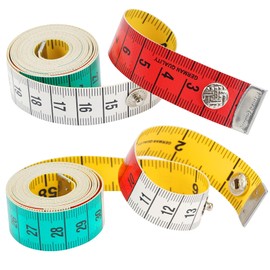 2 Pack 150cm/60in Soft Flexible Tape Measure, Dual Sided Body MeasuringTape, Measurement Body Measure Tape with Button, Metric Waist and Body Measurements, for Tailors Dressmakers and Sewing